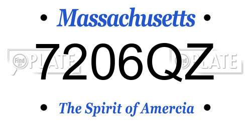 7206QZ Massachusetts License Plate