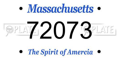 72073 Massachusetts License Plate