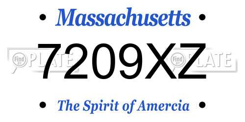 7209XZ Massachusetts License Plate