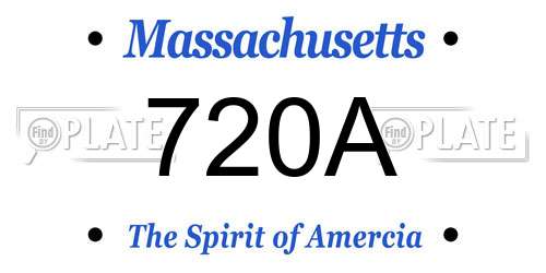 720A Massachusetts License Plate