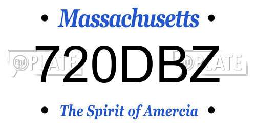 720DBZ Massachusetts License Plate