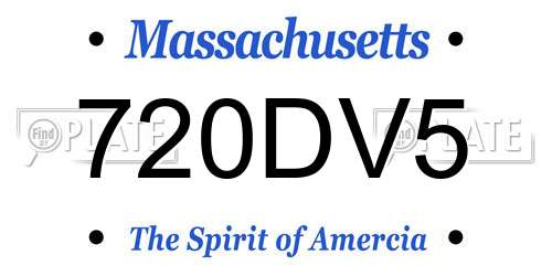 720DV5 Massachusetts License Plate