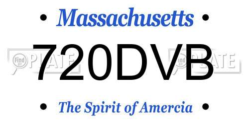 720DVB Massachusetts License Plate