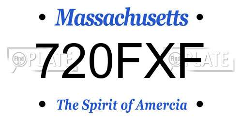 720FXF Massachusetts License Plate