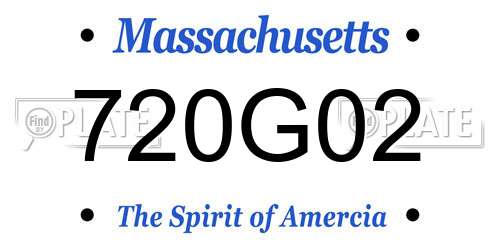 720G02 Massachusetts License Plate