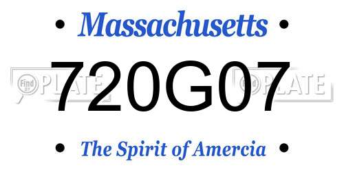 720G07 Massachusetts License Plate