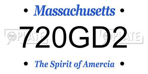 720GD2 Massachusetts License Plate