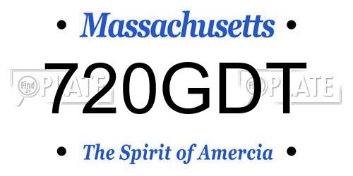 720GDT Massachusetts License Plate