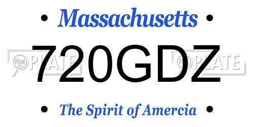 720GDZ Massachusetts License Plate
