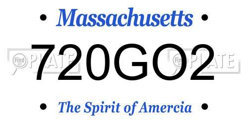 720GO2 Massachusetts License Plate