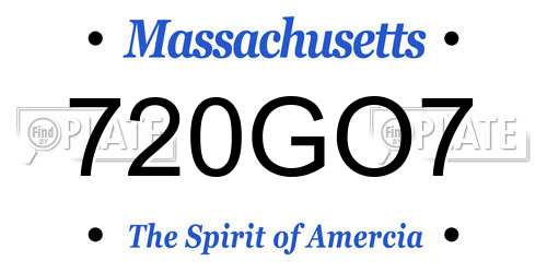 720GO7 Massachusetts License Plate