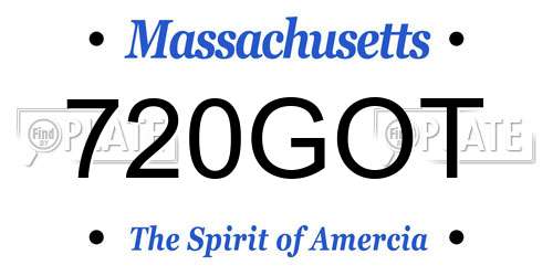 720GOT Massachusetts License Plate