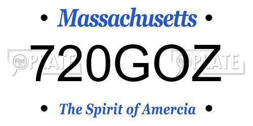 720GOZ Massachusetts License Plate