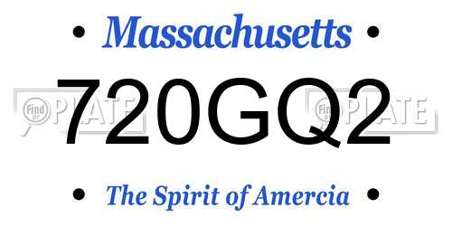 720GQ2 Massachusetts License Plate