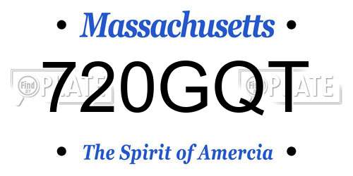 720GQT Massachusetts License Plate
