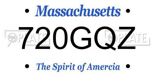 720GQZ Massachusetts License Plate