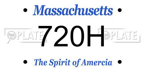 720H Massachusetts License Plate