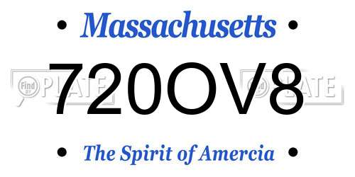 720OV8 Massachusetts License Plate