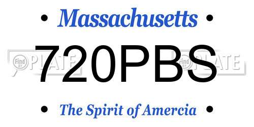 720PBS Massachusetts License Plate