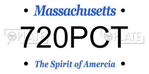 720PCT Massachusetts License Plate