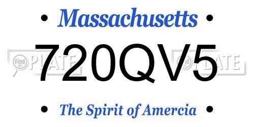 720QV5 Massachusetts License Plate