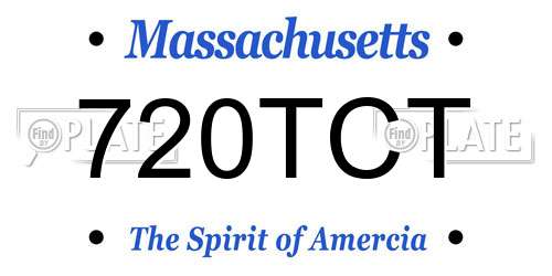 720TCT Massachusetts License Plate