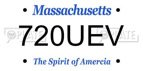720UEV Massachusetts License Plate