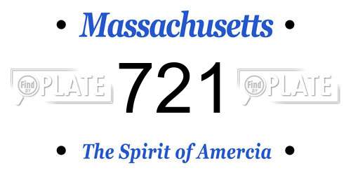 721 Massachusetts License Plate