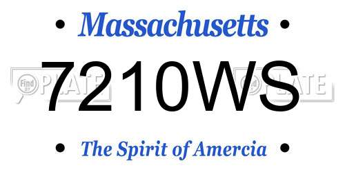 7210WS Massachusetts License Plate
