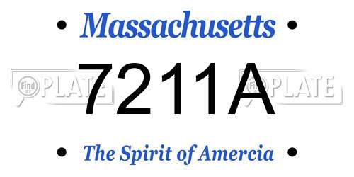 7211A Massachusetts License Plate