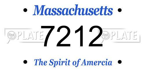 7212 Massachusetts License Plate