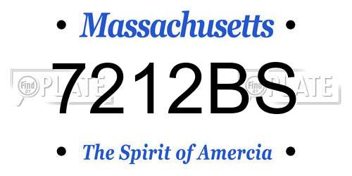 7212BS Massachusetts License Plate