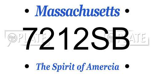 7212SB Massachusetts License Plate