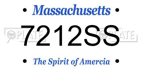 7212SS Massachusetts License Plate