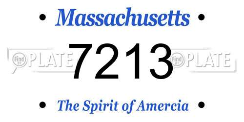 7213 Massachusetts License Plate