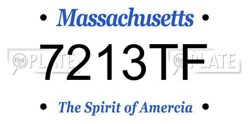 7213TF Massachusetts License Plate