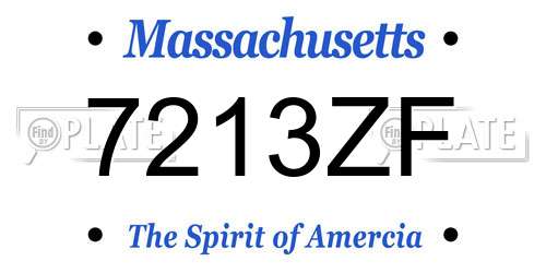 7213ZF Massachusetts License Plate