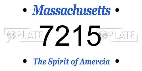 7215 Massachusetts License Plate