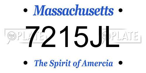 7215JL Massachusetts License Plate