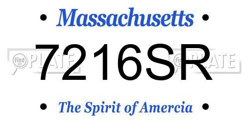 7216SR Massachusetts License Plate