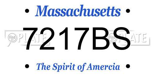 7217BS Massachusetts License Plate