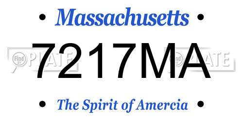 7217MA Massachusetts License Plate