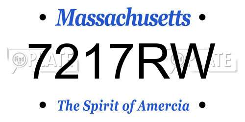 7217RW Massachusetts License Plate