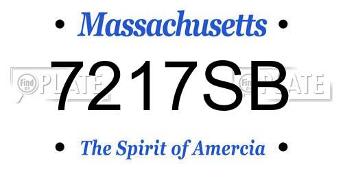 7217SB Massachusetts License Plate
