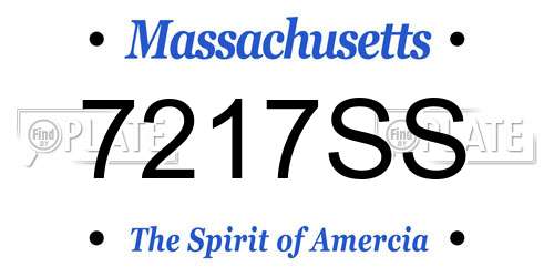 7217SS Massachusetts License Plate