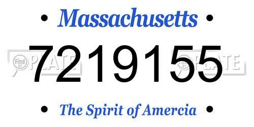 7219155 Massachusetts License Plate