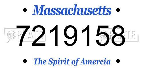 7219158 Massachusetts License Plate