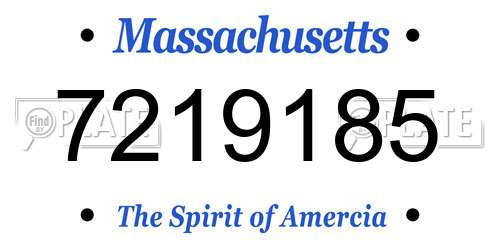7219185 Massachusetts License Plate