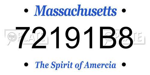 72191B8 Massachusetts License Plate