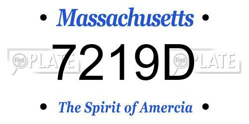 7219D Massachusetts License Plate